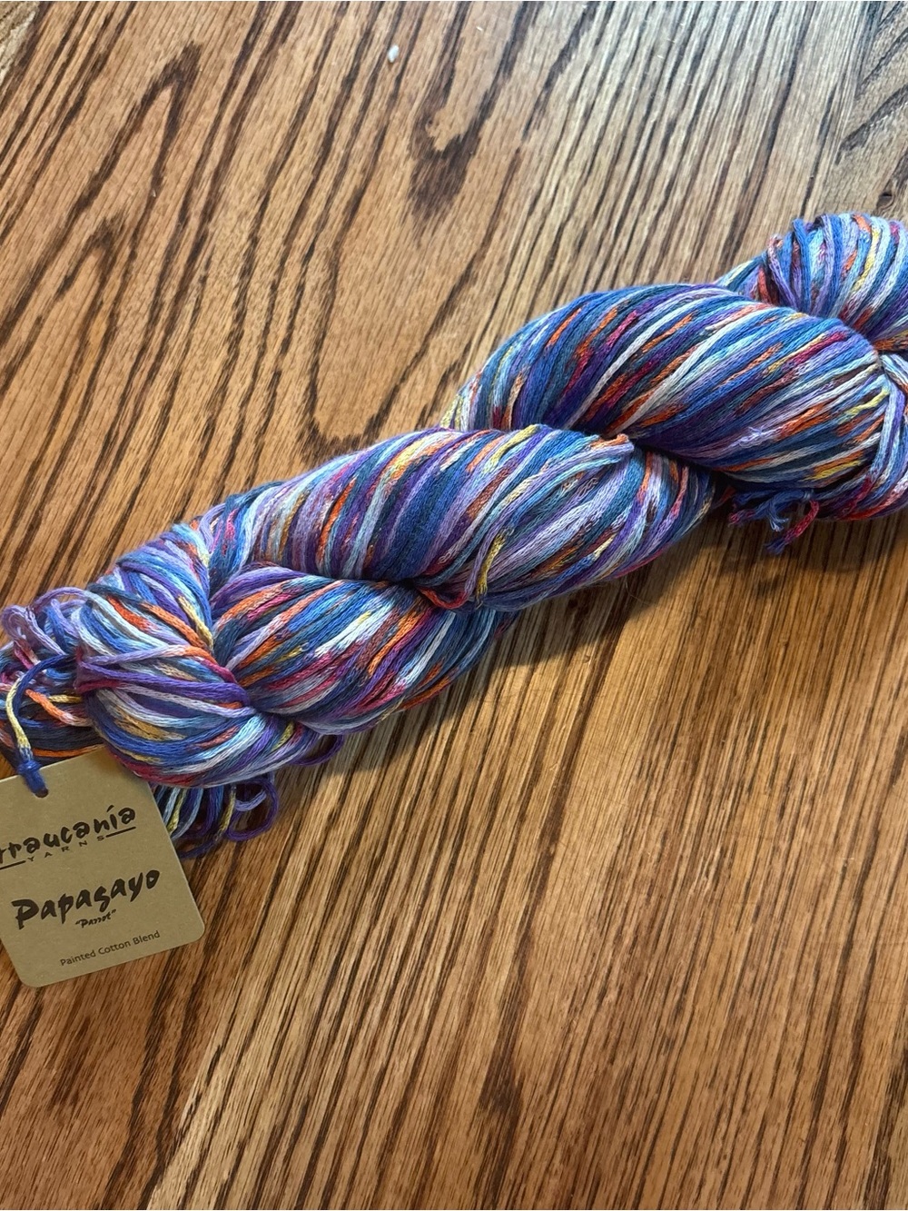 Araucania Papagayo Multicolor Cotton Blend Yarn Purple Blue Knitting Crochet